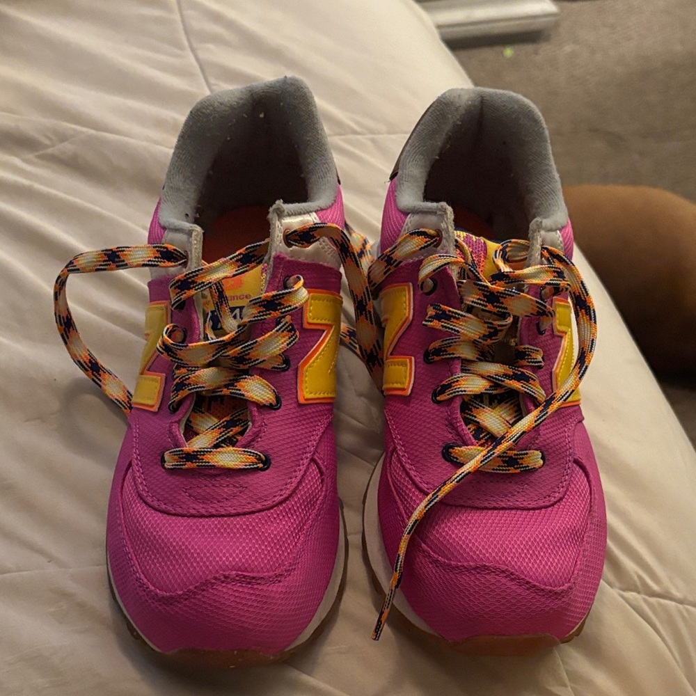 New Balance Pink and Yellow Women's Sneakers